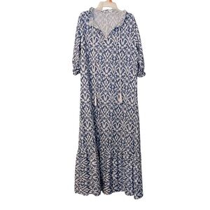 Blue Patterned Dress/ Mumu